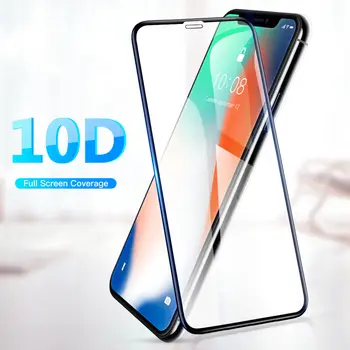 

10D Protective Glass on the For iPhone 11 6 6S Plus X XR XS Max Tempered Screen Protector Curved Edge Glass For iPhone 7 8 Plus