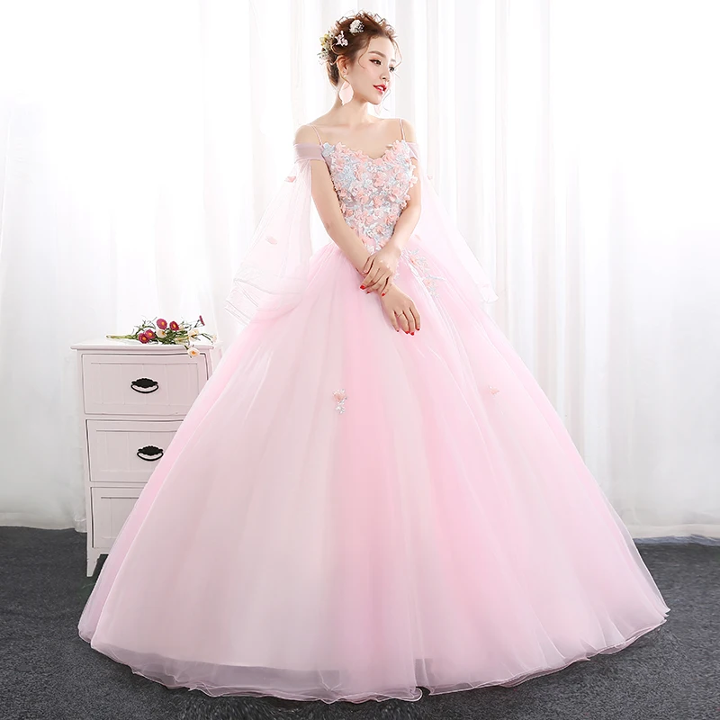 Ruthshen принцесса Vestido De Quinceanera Rosado Quinceanera платья с открытыми плечами платье для выпускного вечера Розовый Vestidos дебютанты 2018