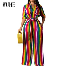WUHE Striped Bandage Rompers Womens Jumpsuit Streetwear Autumn Overalls Long Sleeve Sexy V Neck Wide Leg Elegant Jumpsuits WUHE Striped Bandage Rompers Womens Jumpsuit Streetwear Autumn Overalls Long Sleeve Sexy V Neck Wide Leg Elegant Jumpsuits