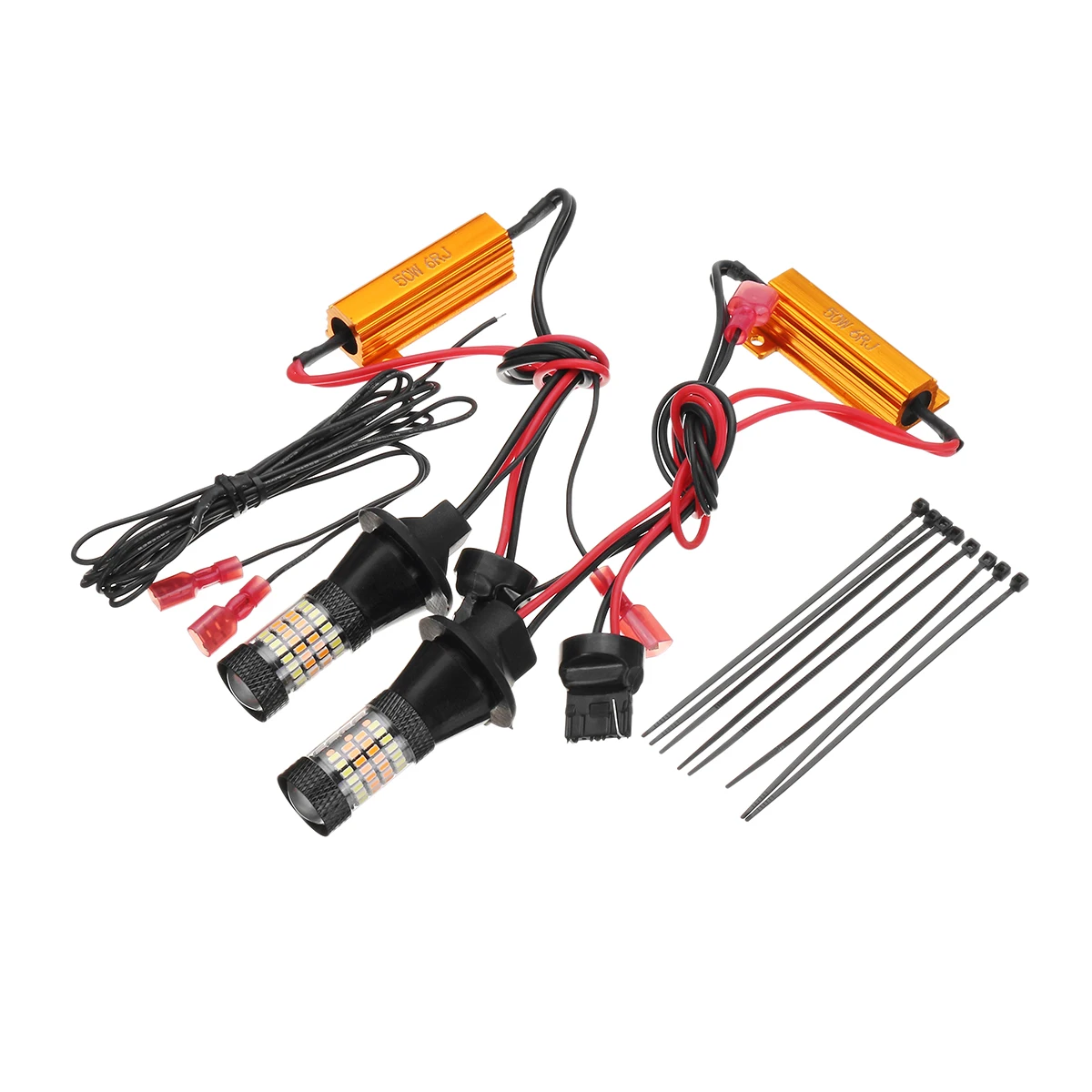 

1Set Car LED Light Bulbs t20 7440 w21w Auto Turn Signal Lamp With Resistance No error 96LEDs Front Turn Light