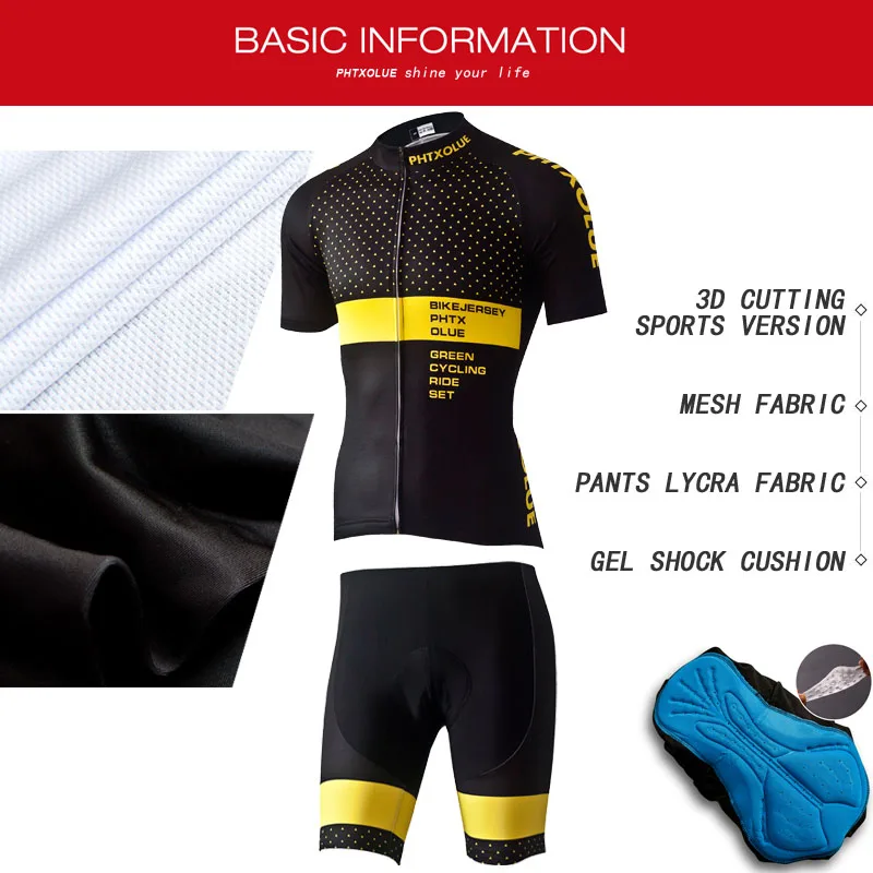 Phtxolue, одежда для велоспорта, комплекты для велоспорта, одежда для велоспорта/дышащая мужская одежда для велоспорта, весна-лето, с коротким рукавом, комплекты из майки для велоспорта