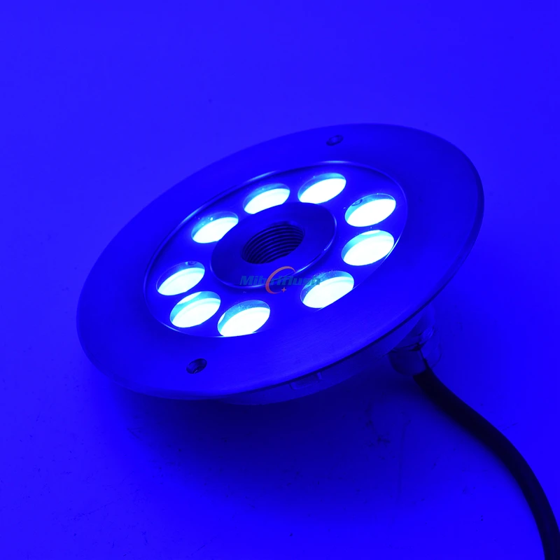 Ip68 à Prova 316 de Aço Luzes Subaquáticas Piscina Luz 24 v D27 Água 27 w Inoxidável Colorido Mutável Fonte Lâmpada Rgb Led 5 Luzes subaquáticas