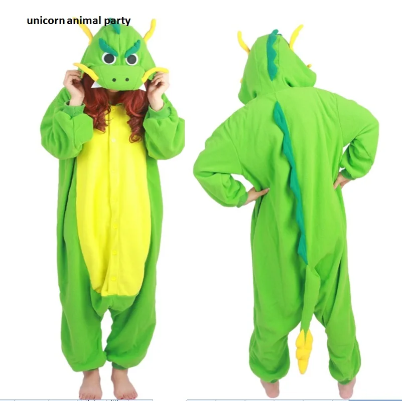 

New Animal Adult Unisex Chinese Dragon Onesies Pajama Sete Pyjama Cosplsy Costumes Hooded Pajamas