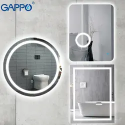 Гаппо Ванна Лупа зеркала Led 600*800 косметическое зеркало сенсорный выключатель света регулируемый настенный светильник Зеркало для ванной