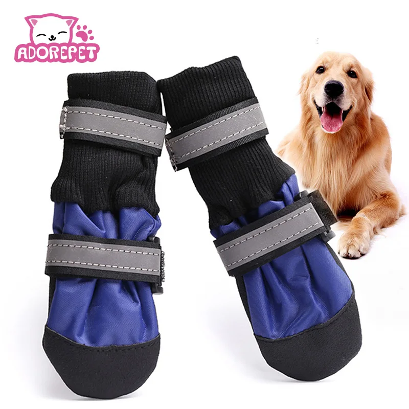 Winter Warm Large Big Dog Shoes Waterproof Pet Dog Boots Fleece Pitbull