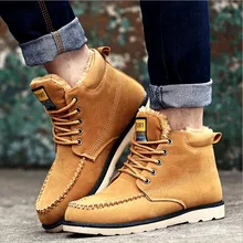 2016 neue Warme Winterstiefel, Schwarz Casual Mann Arbeit Stiefel Mode Hinzuzufügen wolle Schuhe Männer Schneeschuhe