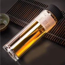 Портативная стеклянная чашка с двойными стенками, Офисная бутыль для чая или воды, стеклянные кружки-банки для напитков, Vaso Vidrio чайник Garrafa De Vidro, чашка для воды 50M1031