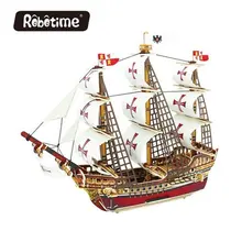 Robotime 3D DIY Санта-Мария парусник деревянный пазл ручной работы миниатюрный BA502S