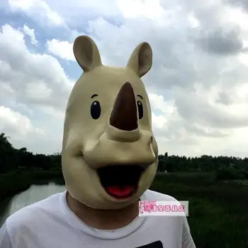 

Rhino head West cattle head Mask Halloween Prop cute headgear broadcast reality show cos props