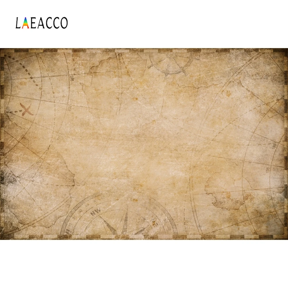 

Laeacco Wall Decor Vintage Grunge Scroll Map Memory Photography Backdrops Personalized Photographic Backgrounds For Photo Studio
