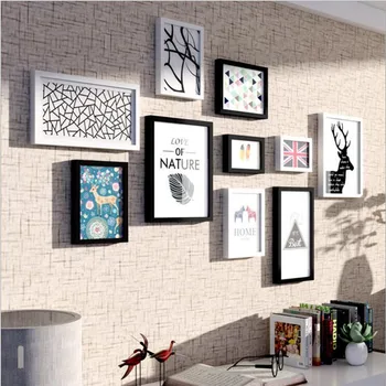 

New Fashion 10 Boxes Simple Modern Style Wood Photo Frame Home Decor Wall Picture Album Section Hanging Ornaments Decor