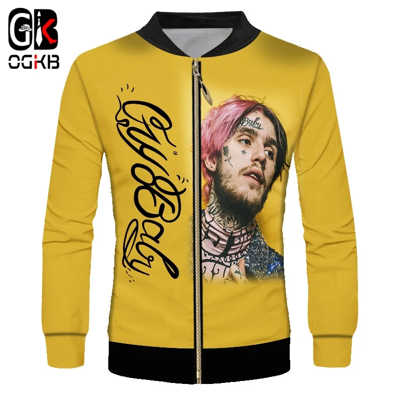 OGKB Man Autumn Fashion Fit Zip Jacket 3D Printed lil peep Funny Oversized Clothing Hombre Zipper Coat Drop Shipping | Мужская одежда