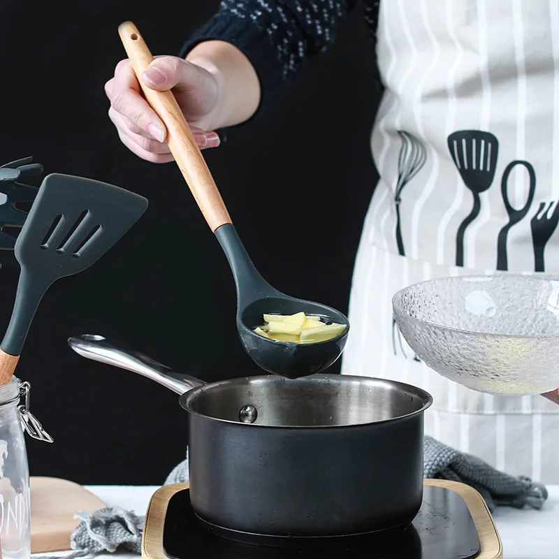 Силиконовая ложка шпатель щетка ковш вращающаяся кухонные инструменты для