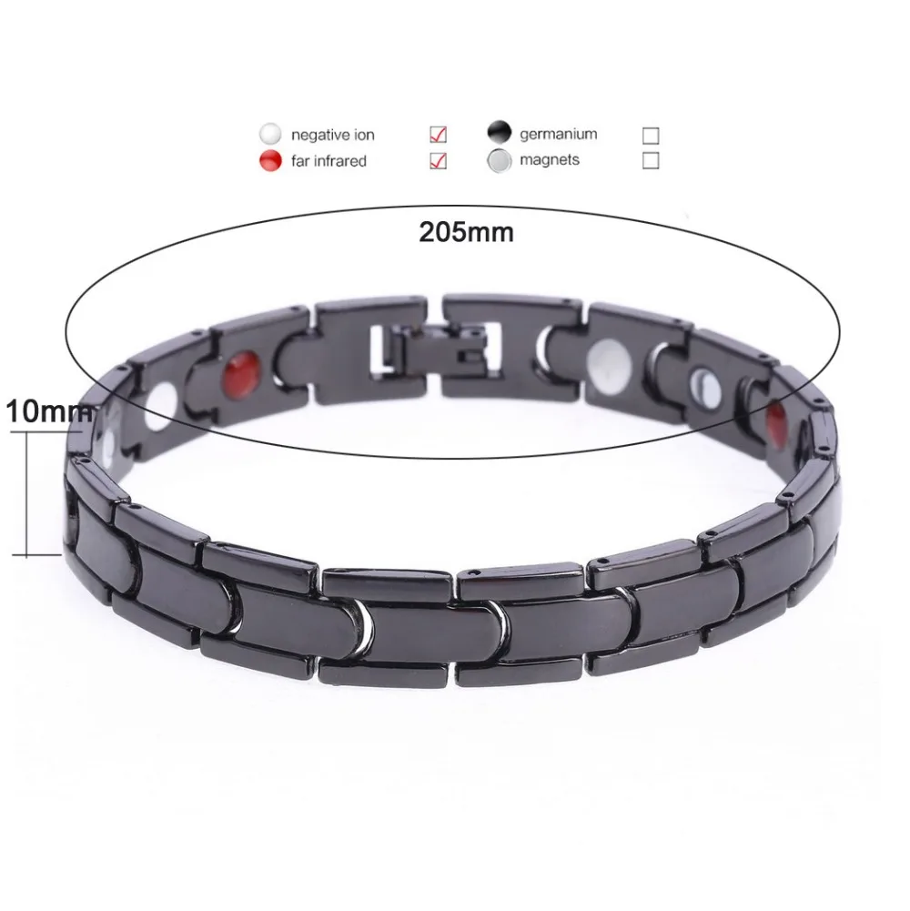TANGYIN Новинка 2018 года черный для мужчин здоровья браслеты Магнитная H мощность нержавеющая сталь браслет ювелирные изделия