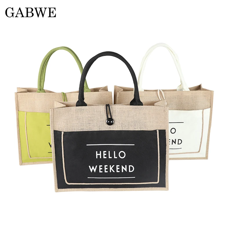 GABWE عالية الجودة النساء الكتان الفاخرة حمل سعة كبيرة الإناث عارضة حقيبة كتف سيدة اليومية يد الطازجة شاطئ حقيبة تسوق GABWE عالية الجودة النساء الكتان الفاخرة حمل سعة كبيرة الإناث عارضة حقيبة كتف سيدة اليومية يد الطازجة شاطئ حقيبة تسوق