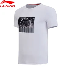Li-Ning Мужская трендовая трикотажная футболка 63% хлопок 37% полиэстер дышащая подкладка Спортивная футболка светоотражающий принт Топы AHSN177 MTS2743
