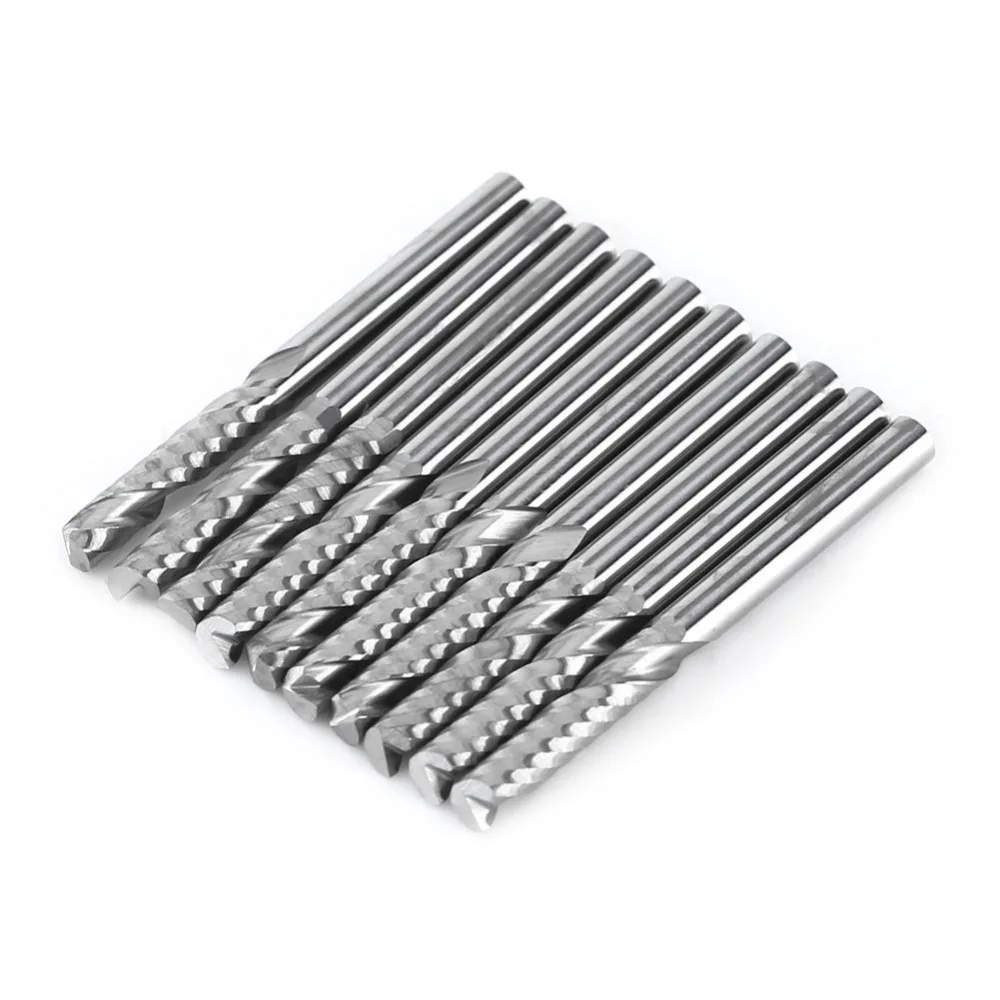 

10Pcs Tungsten Carbide End Mills Straight Shank Milling Cutter One Flute CNC Bits for Wood Acrylic Cutting End Mill Cutter Bits