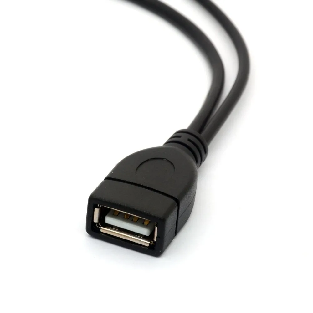 90 درجة بزاوية المصغّر USB الذكور إلى USB الإناث المضيف كابل otg مع USB الطاقة محسن مهايئ توزيع Y الفاصل