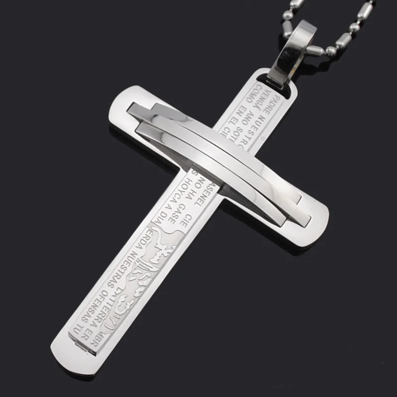 Подвеска ATGO Мужская из нержавеющей стали 316L с крестиком кресточек BP696|chain necklace