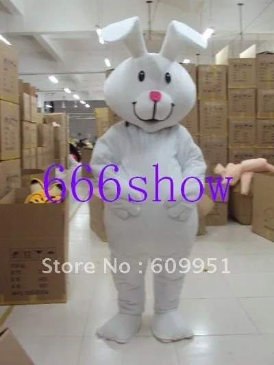 

White adult easter bunny rabbit adult cartoon mascot costume Free Shipping