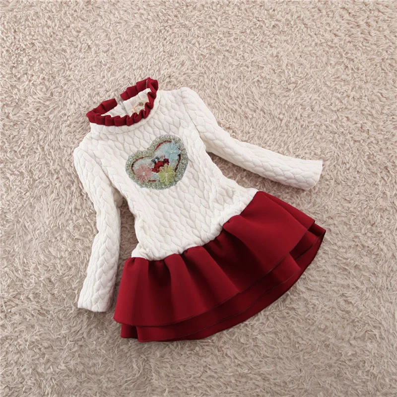 New 2018 Kids Baby Girls Clothes Winter Dress Children Long Sleeve Plus Velvet Warm Tutu Dress For Girl Princess Dress Vestidos