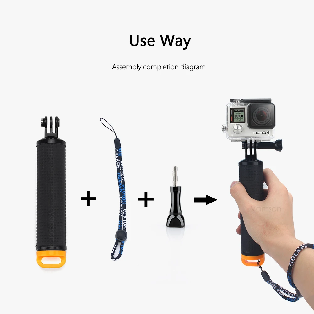 Vamson Плавающий поплавок для Gopro аксессуары ручной монопод ручка для GoPro Hero 7 6 5 4 3 для Xiaomi yi для SJCAM VP418