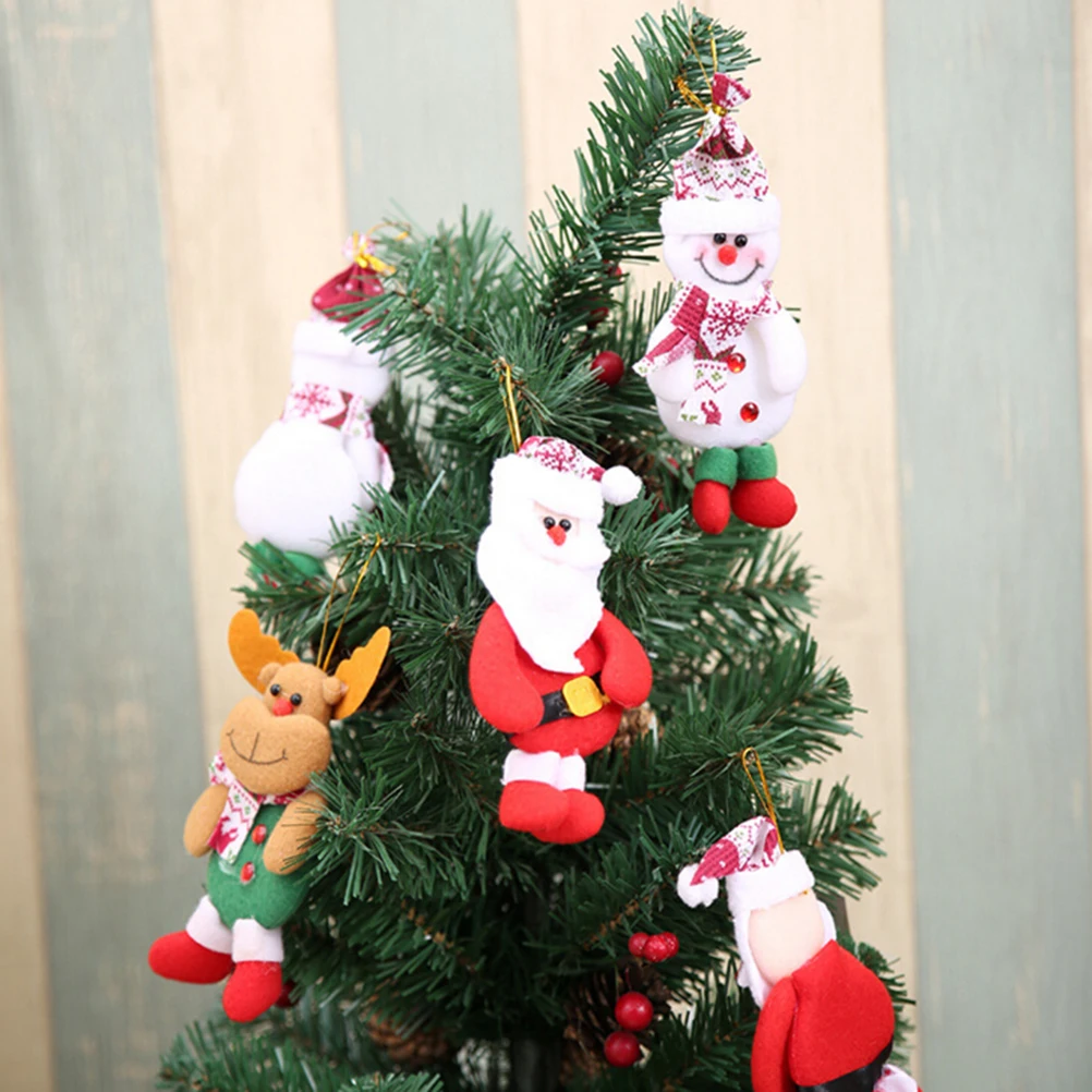 

1PCS Cute Christmas Tree Decoration Pendant Santa Clause Bear Snowman Elk Doll Hanging Ornaments Christmas Decoration For Home