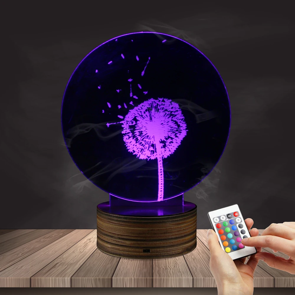 1Piece The Dandelion Switch LED Night Light Home Decor Atmosphere LED