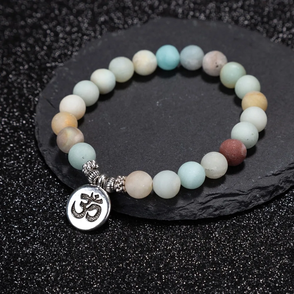 

Amazoned Stones OM Lotus Yoga Chakra Tree of Life Buddha Beaded Stretch Charm Bracelets