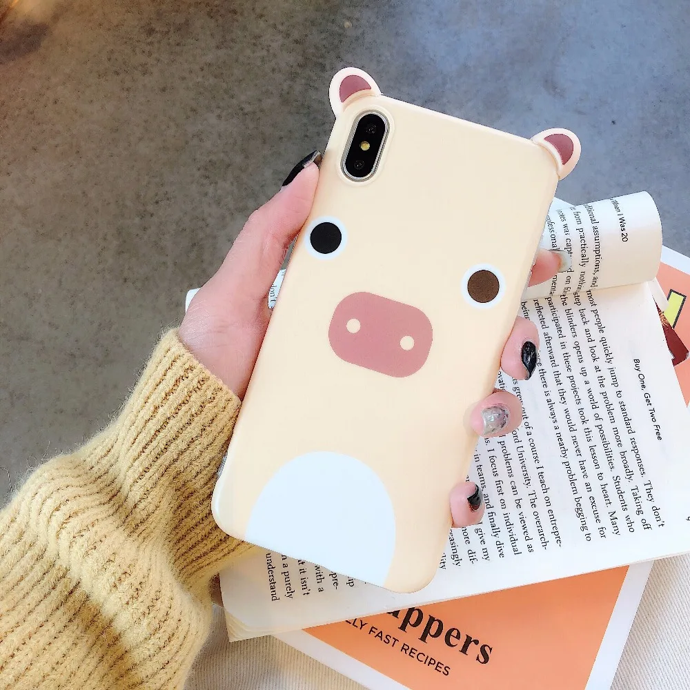 Cute pig fool Total package side very soft IMD+PVC Back cover for iphone 6 6p 6s 6sp 7 8 7P 8P and X XS Max XR Phone Case |