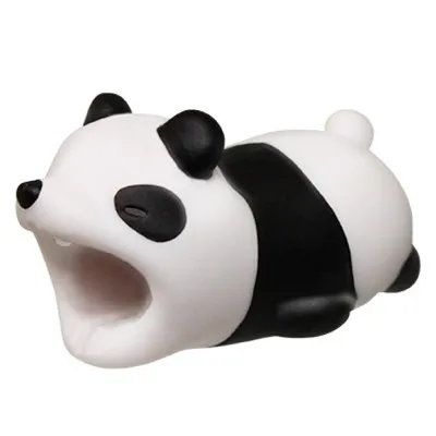 1 шт. kawaii кабель укус животное iphone протектор в форме намотки собака укус телефон аксессуар шалость игрушка забавный - Цвет: panda