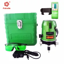 Fukuda зеленый лазерный уровень 5 линия 1 точка 360 Вращающийся EK-469GJ литиевая батарея+ зеленая линия приемник FDG-II IP54