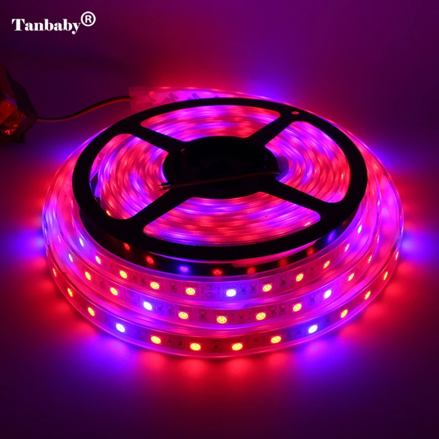 Tanbaby Grow Lights DC12V 5050 Growing LED Strip Plant Light IP67