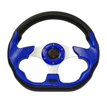 Распродажа универсальный 320 мм PU кожаный гоночный спортивный Авто Руль с роговыми кнопками 12,5 дюйма синий