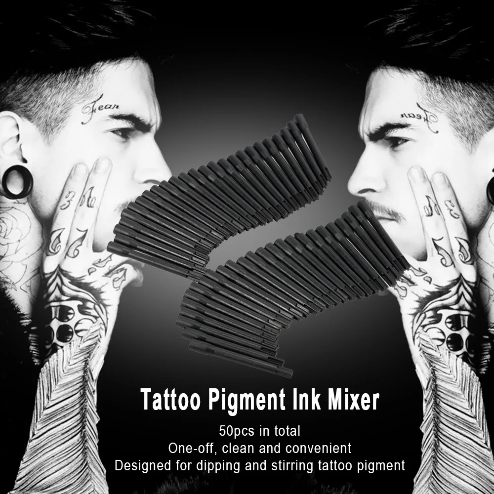 

100Pcs Tattoo Ink Mixer Pigment Agitator Tattoo Stirring Rod Stick for Electric Tattoo Coloring Machine Permanent Make Up Tools