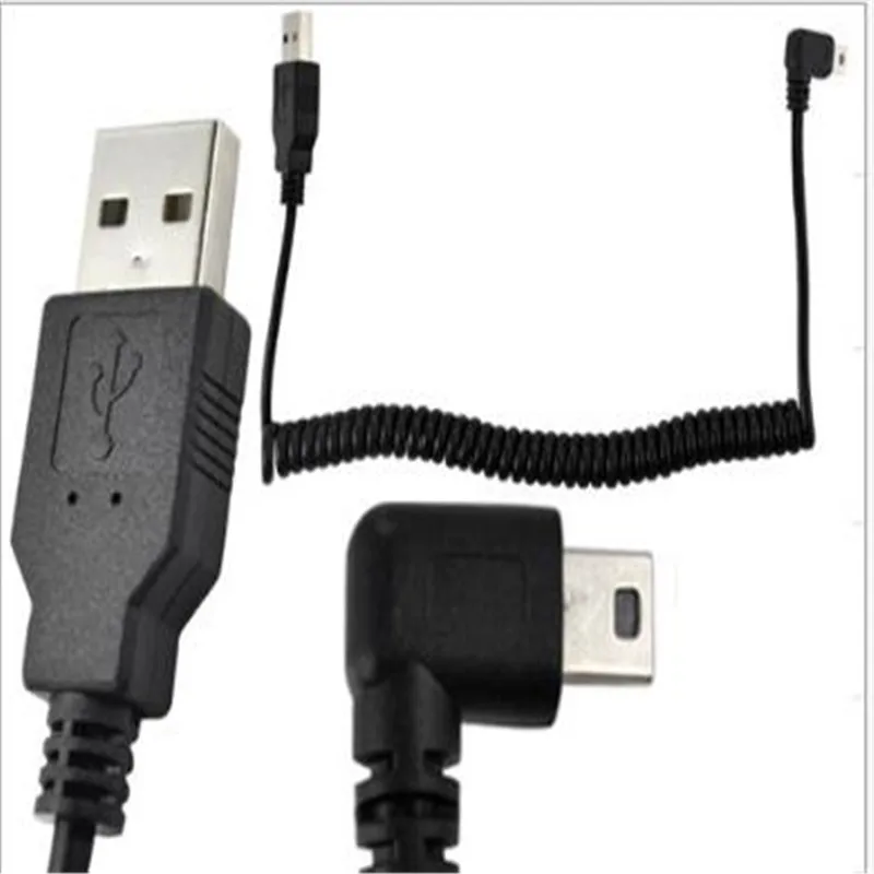 

100PCS/ Spring line USB2.0 hard disk digital camera mobile phone data line T-shaped mouth AM-Mini 5P right bend 90°