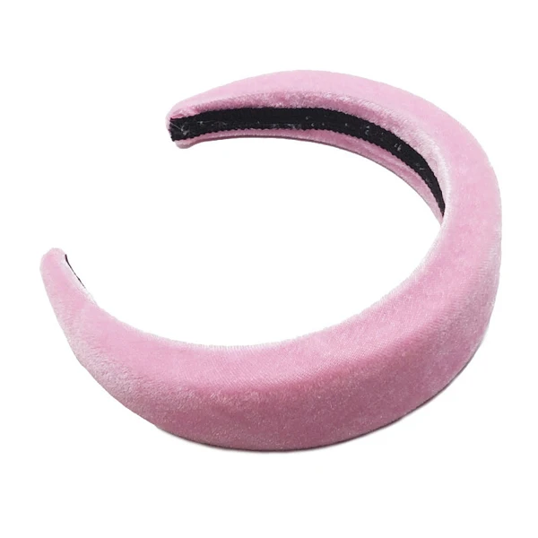 1 шт. Модные женские широкие повязки для женщин из плотного бархата аксессуары для волос для девушек 4 см широкие повязки для волос ободок аксессуары для волос в виде тюрбана - Цвет: pink headband