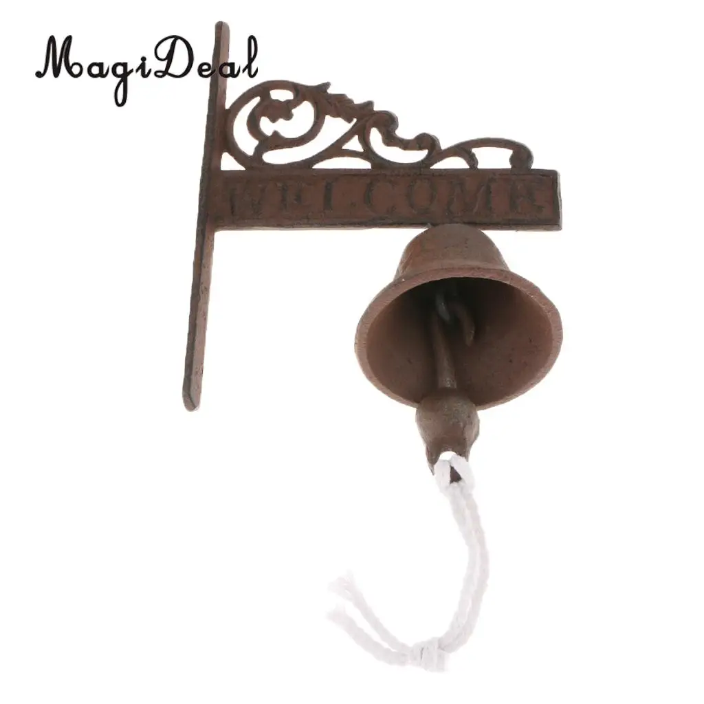 Outdoor Dinner Bells Vintage Antique Cast Iron Bracket Mounts Bell Indoor Outdoor Wall Mounted Door Bells