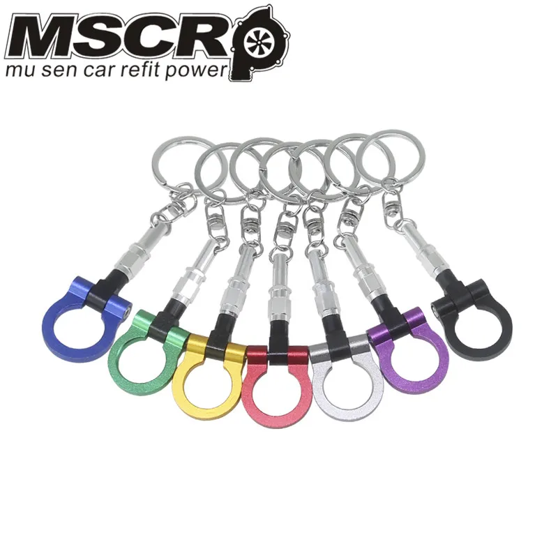 

JDM STYLE Tow Hook Hanger Aluminium Keychain Key Chain Car Tail Hook Back Keyring Car Parts
