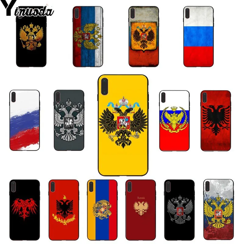 

Yinuoda Armenia Albania Russia flag Emblem coat of arms Fundas Phone Case for iPhone 6S 6plus 7 7plus 8 8Plus X Xs MAX 5 5S XR