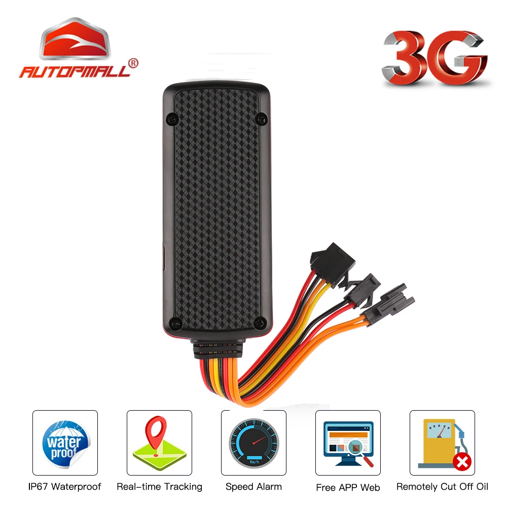 

3G Locator Car GPS Tracker Waterproof IP67 Relay Tracker TK319 Cut Off Oil Engine Speed Alarm Realtime Tracking GPS Free APP Web