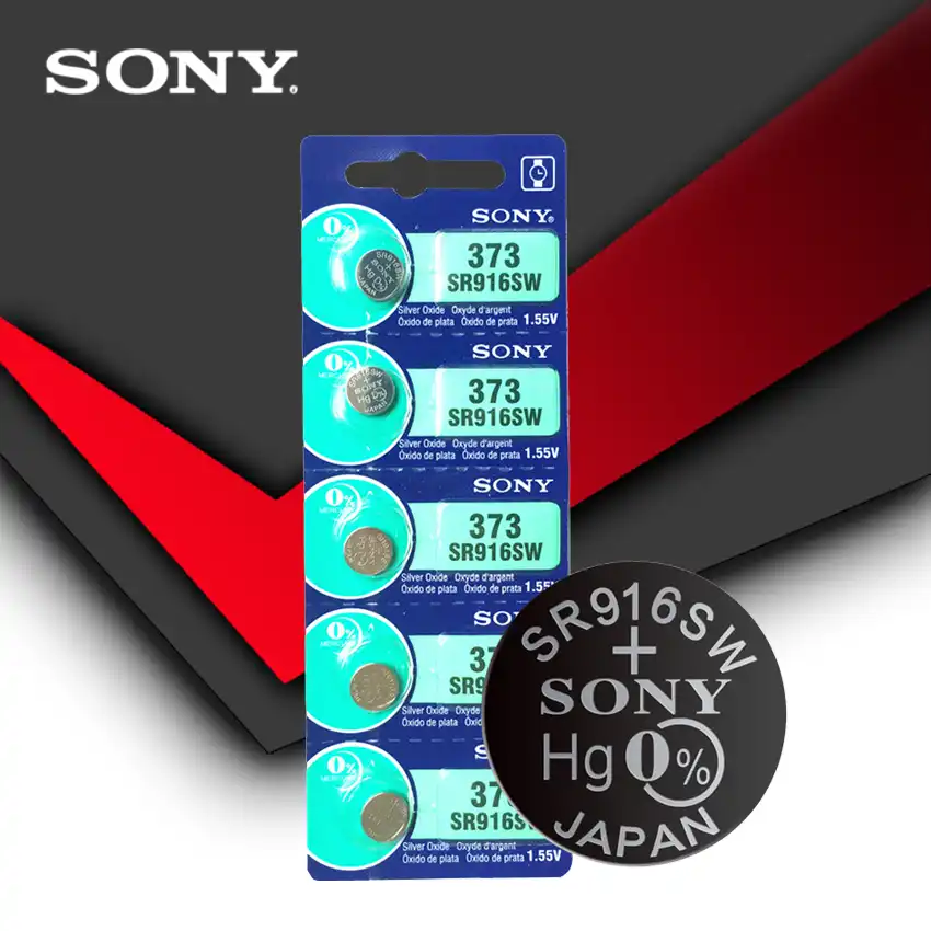 5pc Sony 100 Original 373 Sr916sw 916 Sr916 Watch Battery Sr916sw 373 Button Coin Cell Made In Japan Button Cell Batteries Aliexpress