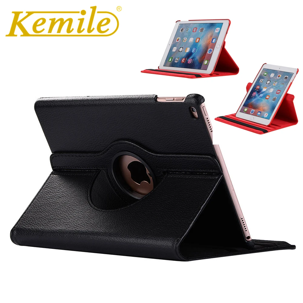 Чехол Kemile для iPad 2018 9 7 вращающийся на 360 градусов из искусственной кожи с функцией