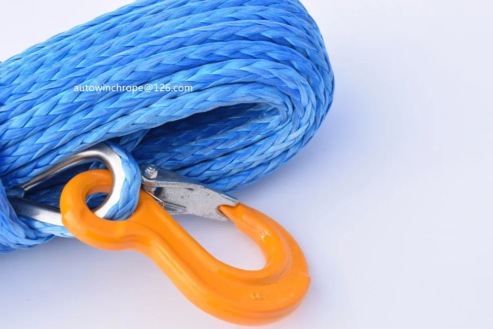 شحن مجاني 10 ملليمتر * 26 متر الأزرق الاصطناعية ونش كابل ، حبل ل الروافع الكهربائية ، off road حبل والبلازما ونش كابل