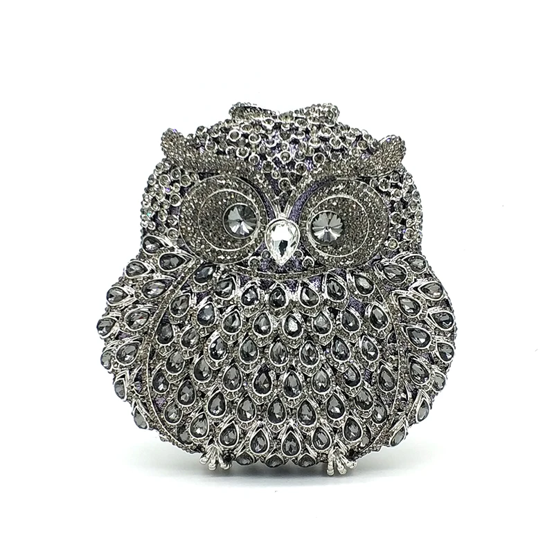 Fashion design clutch women evening party bag diamonds owl bird shape crystal purses bridal wedding party crystal clutches