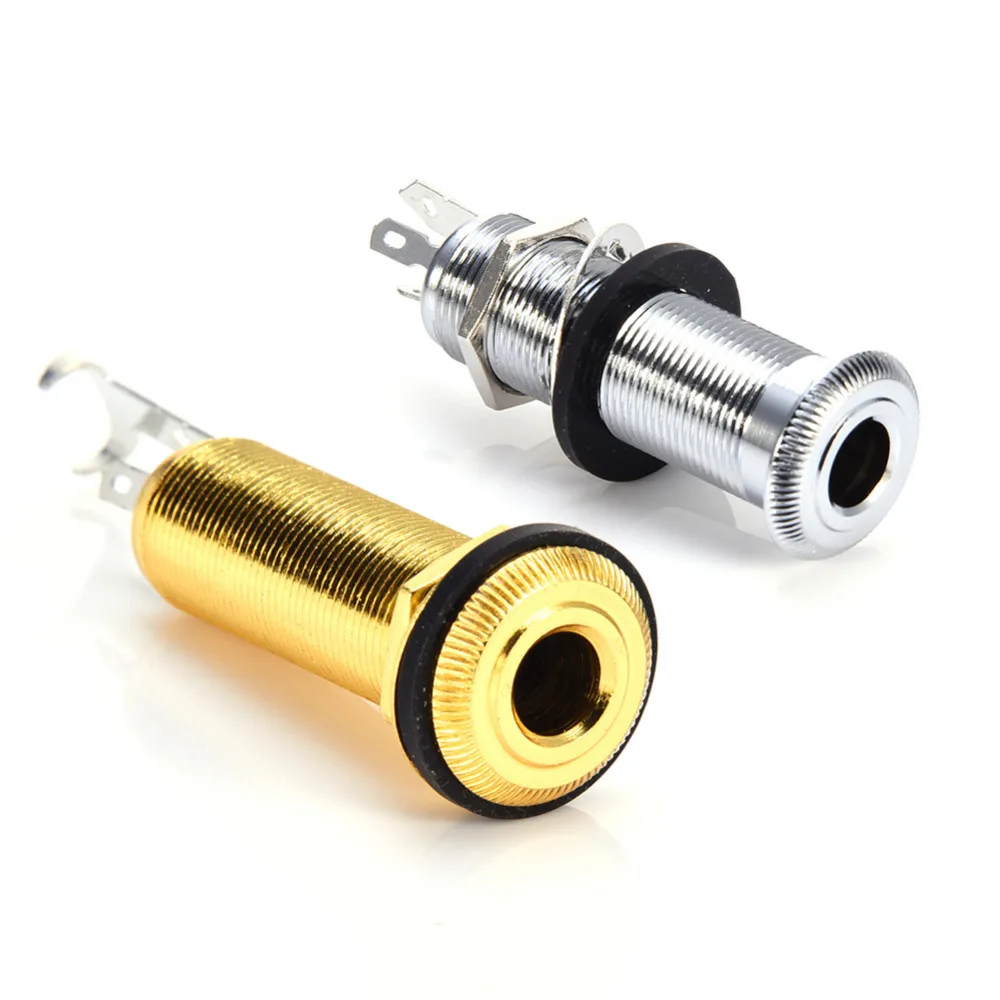

6.35mm 1/4 Inch Endpin Jack Socket Plug Mono Output for Acoustic Electric Guitar Gold Silver End Pin Jack Guitarra Accessories