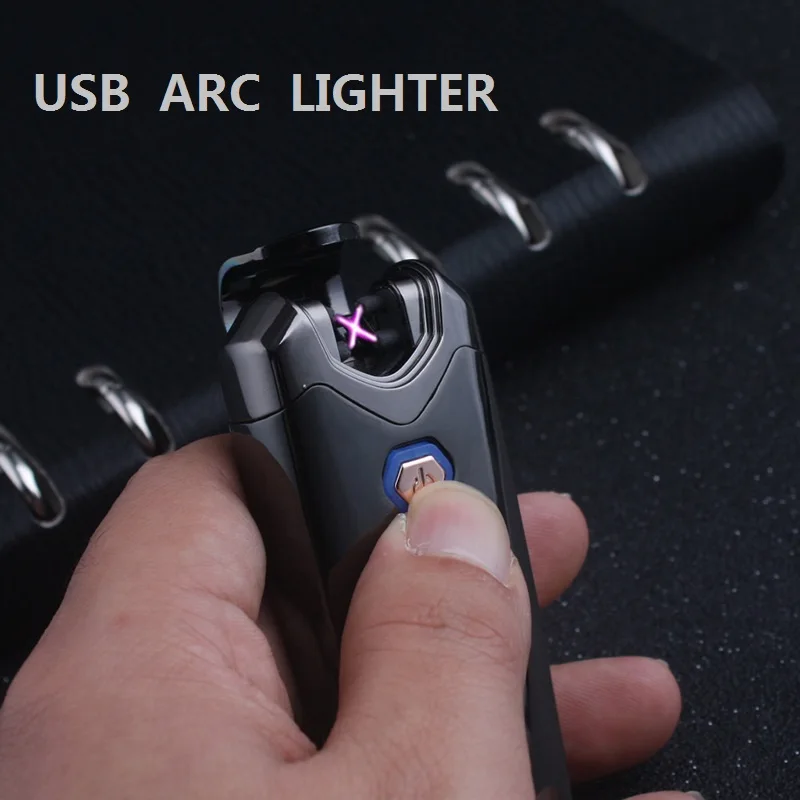 

Luxury USB Electronic Cigarette lighter Portable Novelty Plasma lighters USB isqueiro gadgets for man No gas Smoking Encendedor