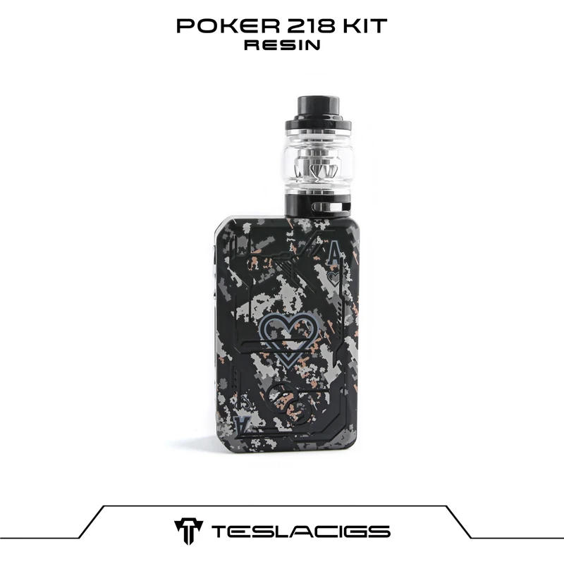 Оригинальный Teslacigs Poker 218 TC электронная сигарета набор Вт покерная коробка мод с 2