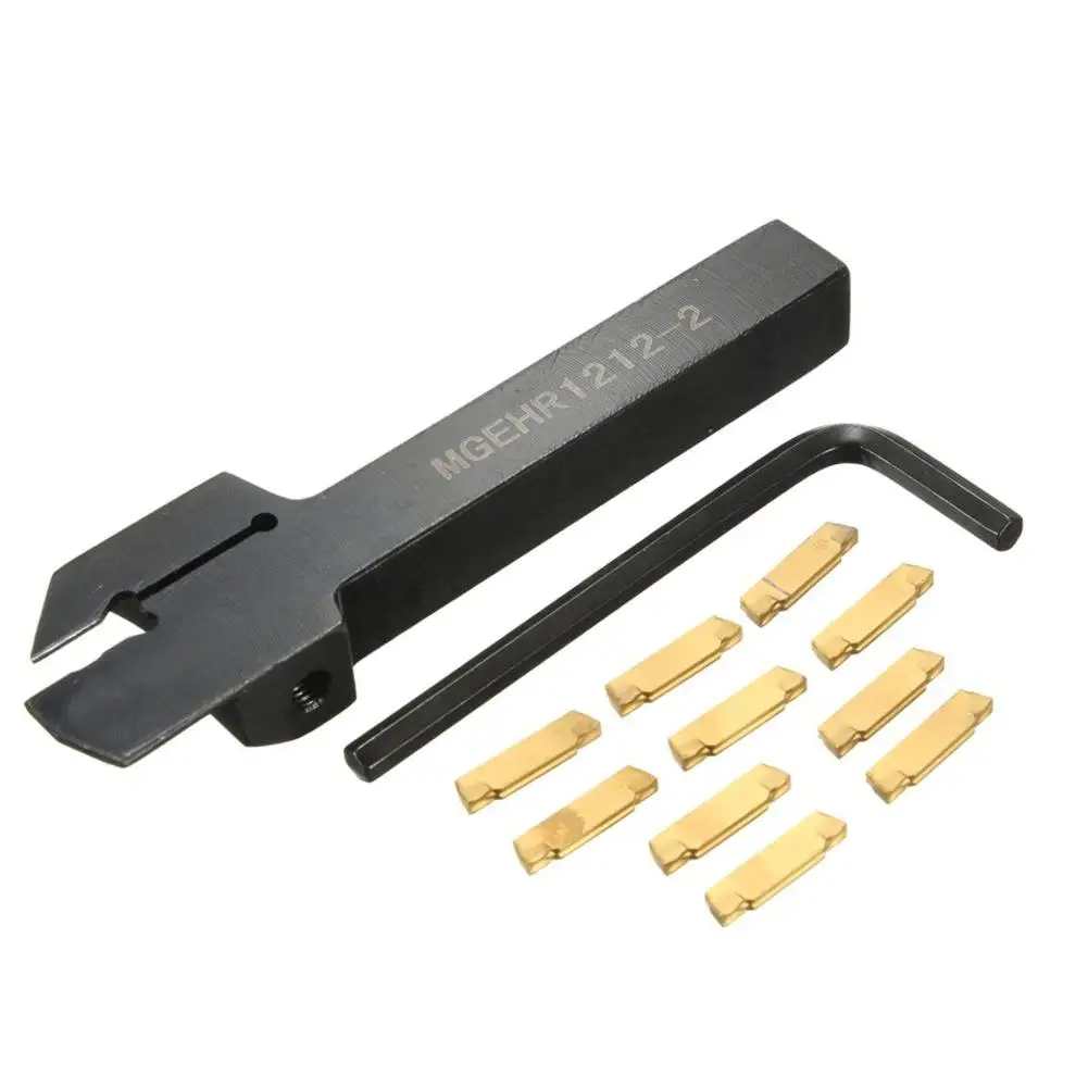 

1pc MGEHR1212-2 Lathe Tool Holder Boring Cutter + 10pcs MGMN200-G Cemented Carbide Insert Blade with L-shaped Wrench