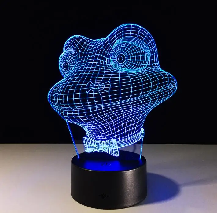 

3D Night Lamp Led 7 color changing Table Light Frog visual illusion LED lamp for kids toy Christmas gifts Night Light